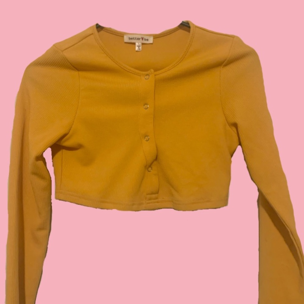 Yellow long sleeve button up